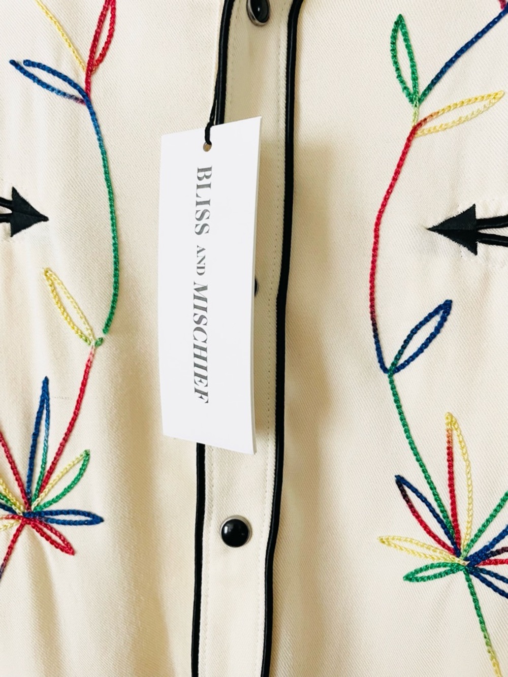NWT Bliss and Mischief SIZE 3 Sweet Jane western embroidered shirt in ivory - Picture 7 of 12